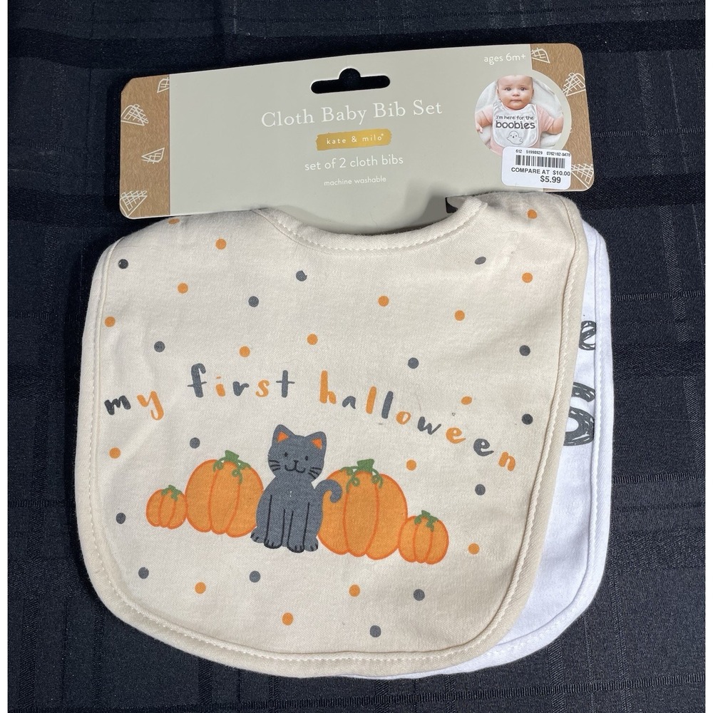 Baby bibs - First Halloween - Set of 2 - Kate & Milo - NWT